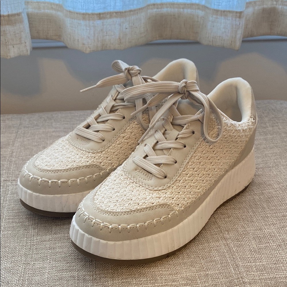 Dolce Vita Cream Sneakers with Textured Design